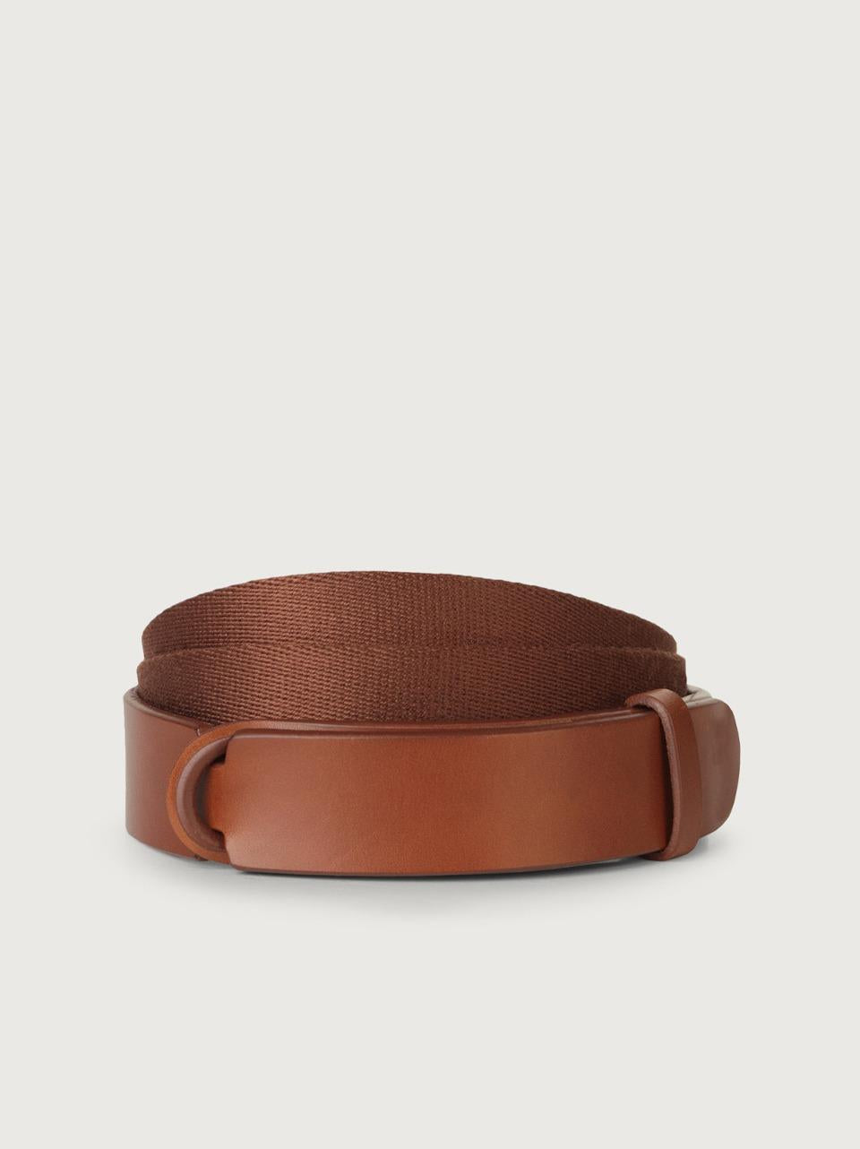 cintura nobuckle pelle e tessuto NB0001 BULTAN ORCIANI NOBUCKLE