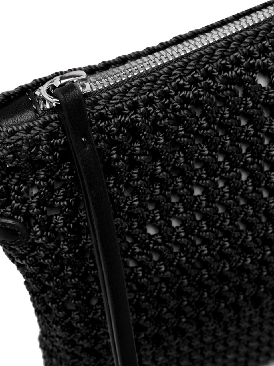 pochette tessuto uncinetto BS11580 NERO GIANNI CHIARINI