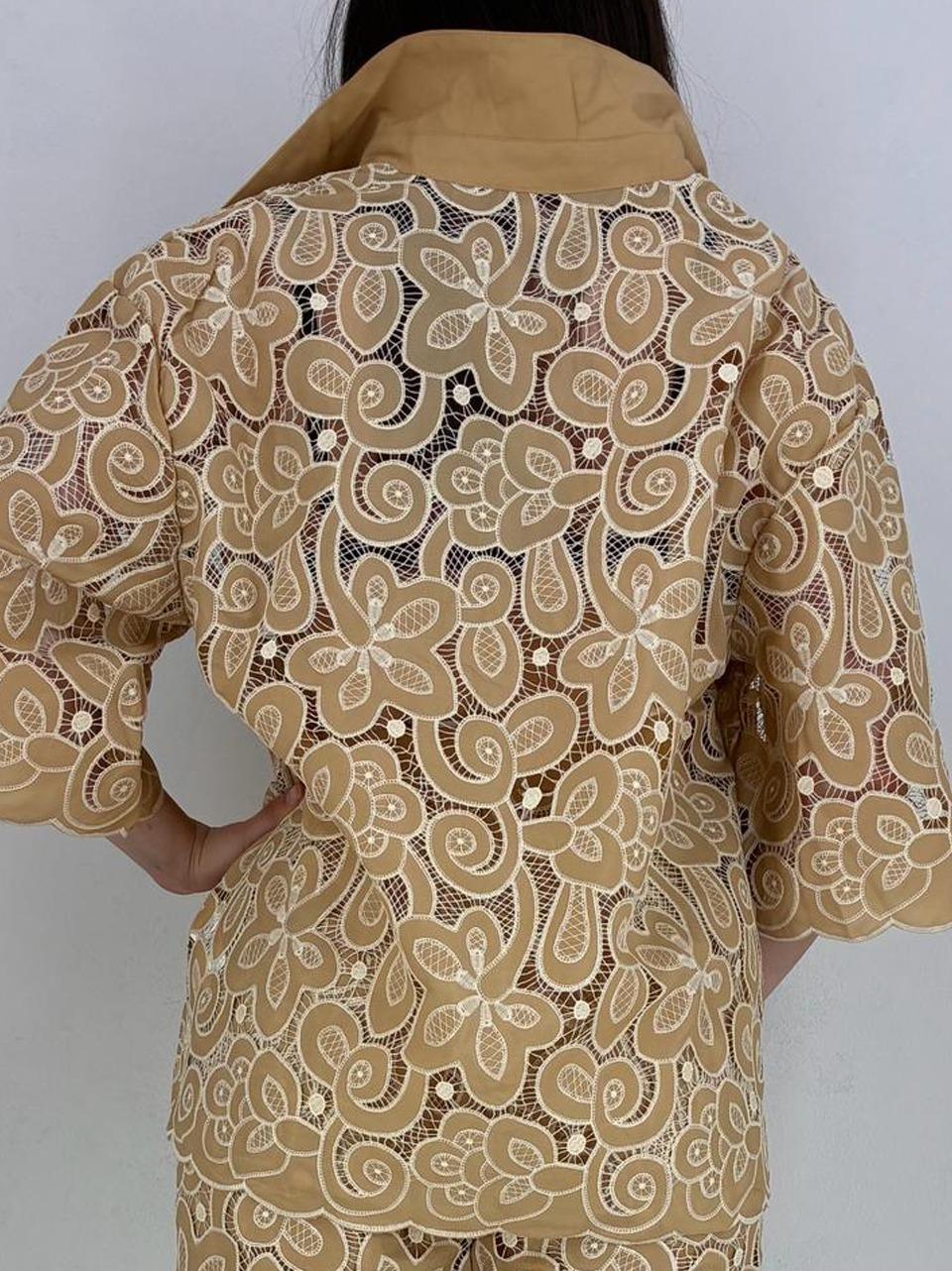 camicia con ricami 5747 BEIGE GLAMOROUS