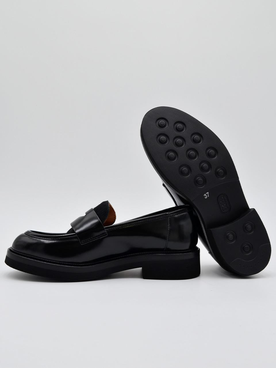 mocassino con con passante bimateriale 3276 NERO MAT:20