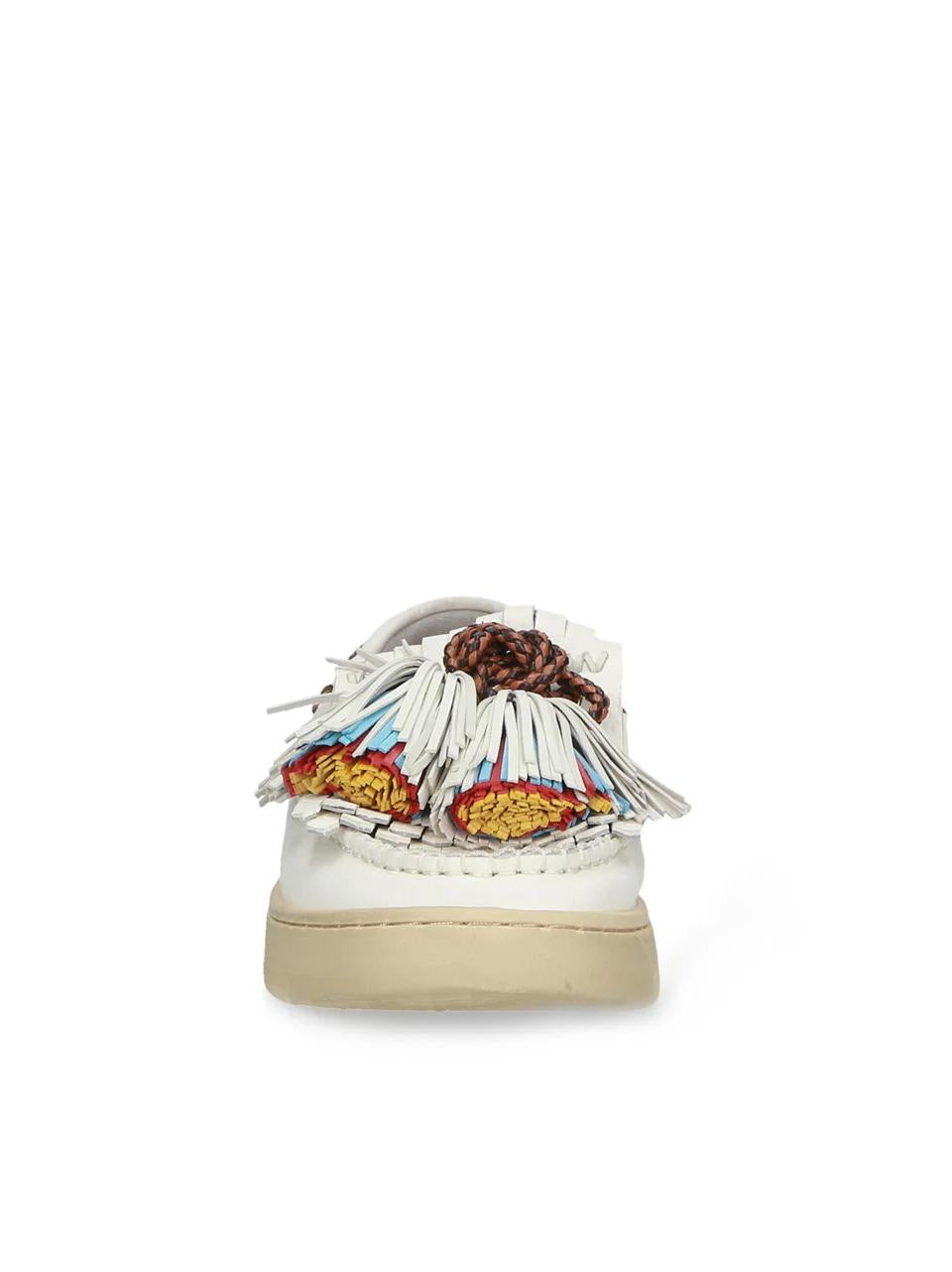 mocassino con frange C09 WHITE ELENA IACHI