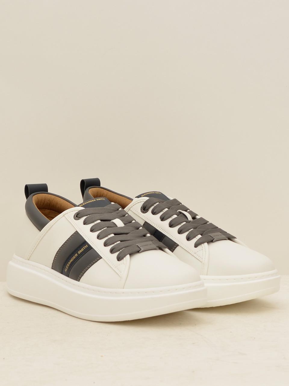 sneakers wembley con banda EWM7163 WHITE DARK SMOOKE ALEXANDER SMITH