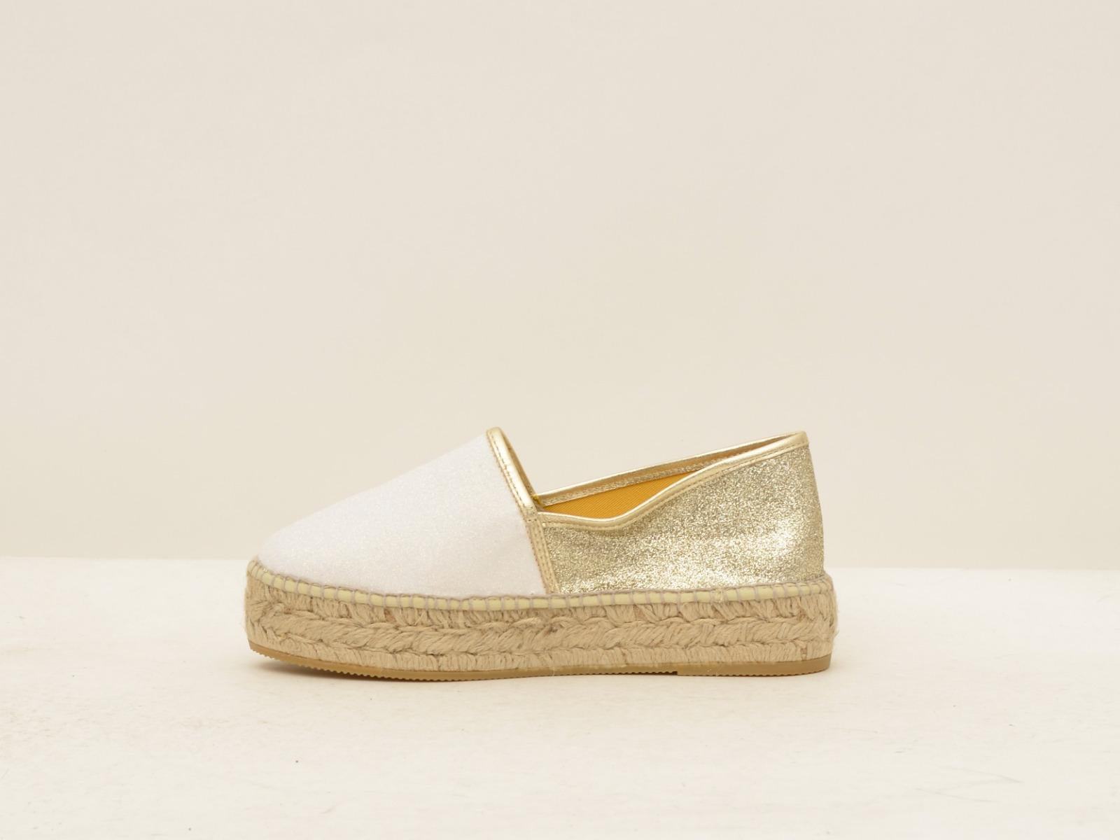 DOMMI GLITTER BIANCO\PLATINO ESPADRILLAS