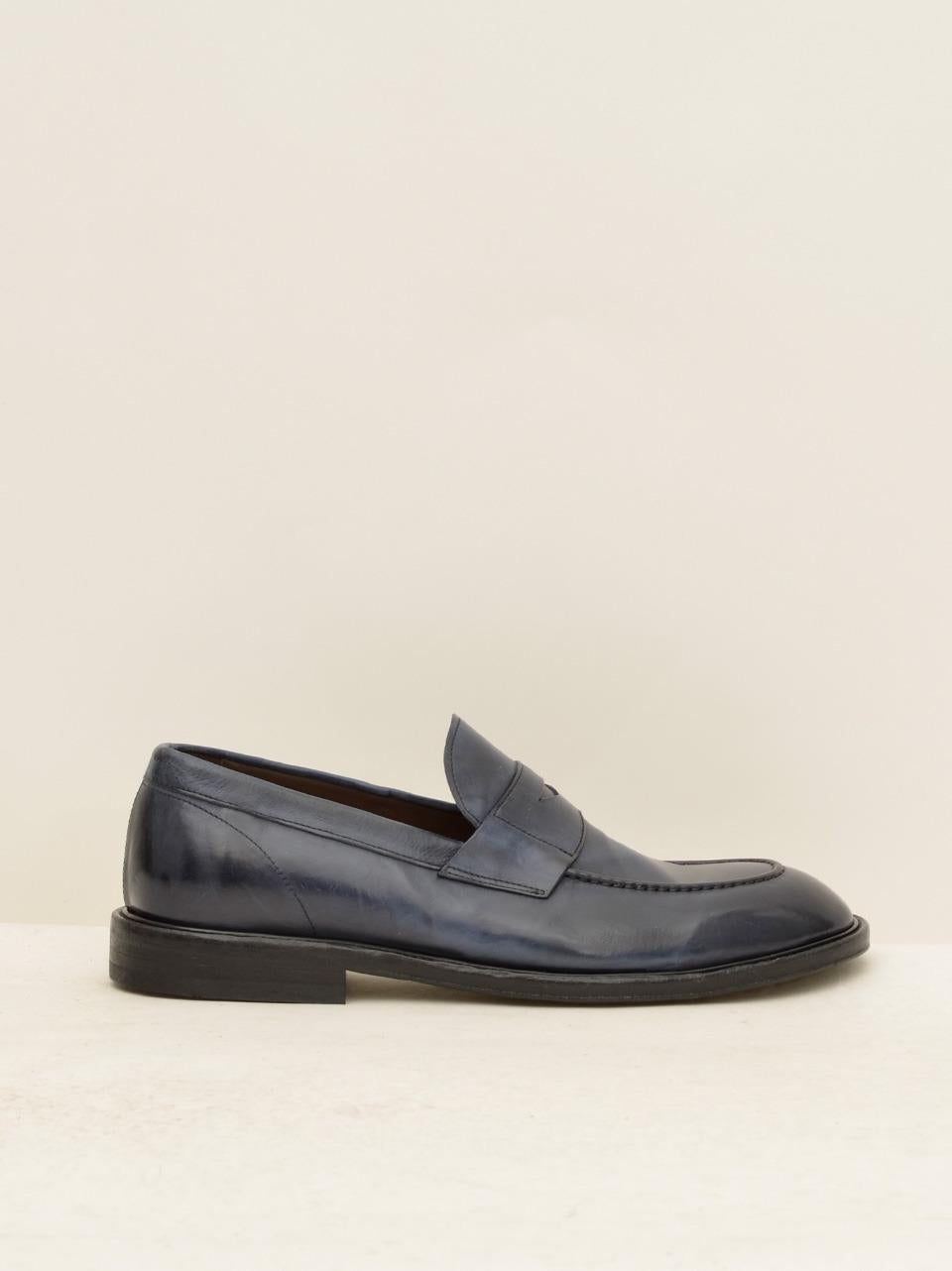 mocassino con passante 601 2588 BLU GREEN GEORGE