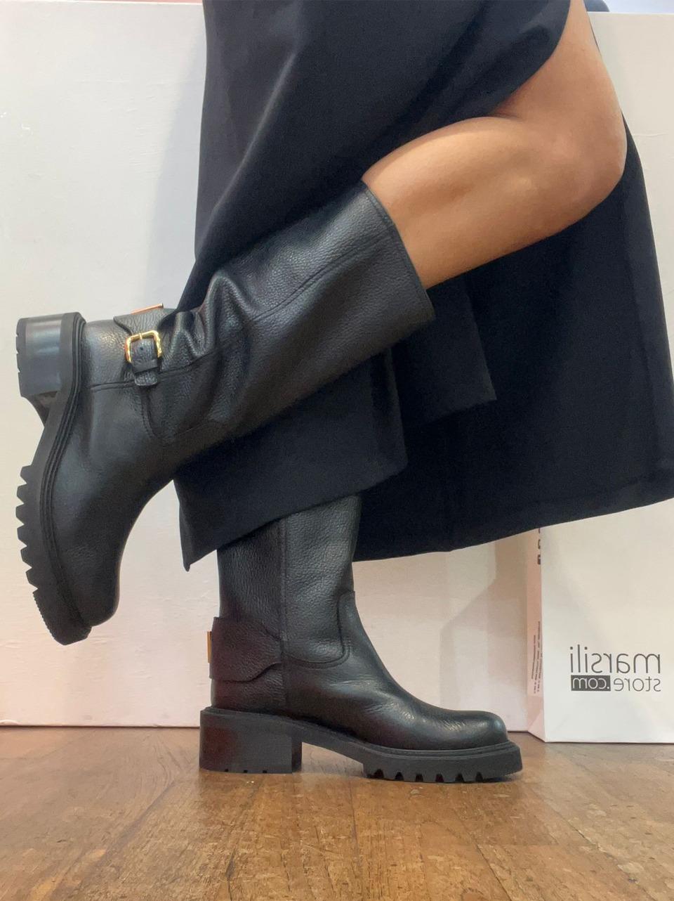 stivale 3\4 biker 4496 NERO