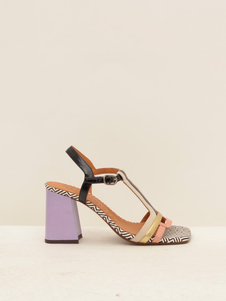 sandalo t tacco h 70mm PIYATA BEIGE\NERO\ROSA CHIE MIHARA