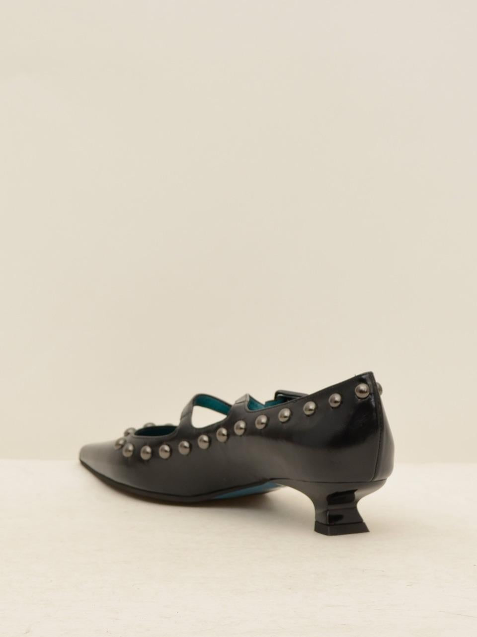decollette con laccetti tacco h 30mm ADA NERO ALESSANDRO DELAIA