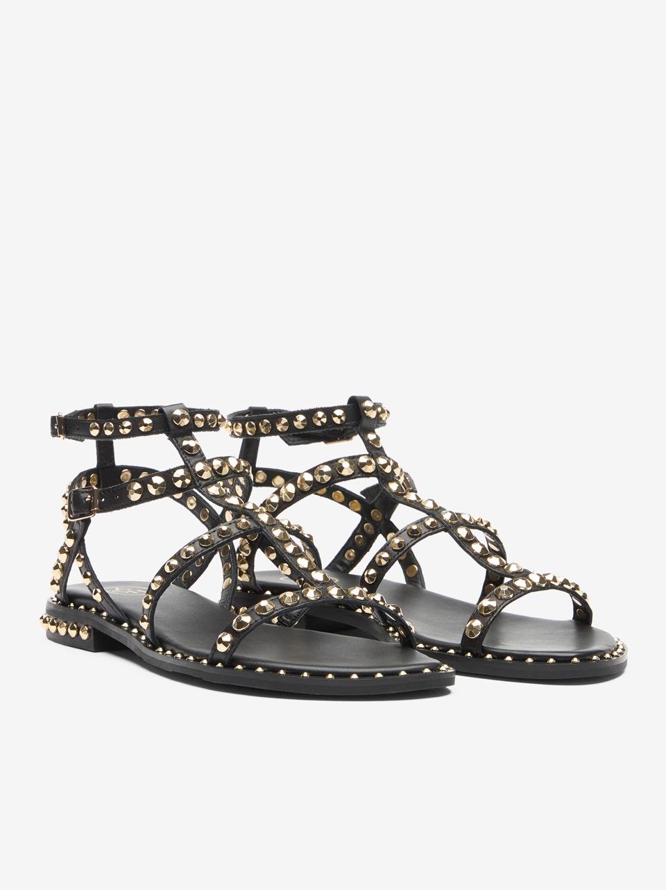 sandalo flat precious con borchie PRECIOUS NERO ASH