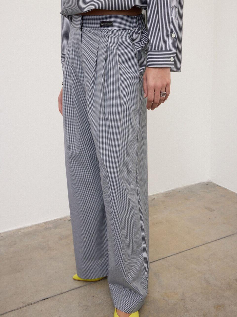 pantalone a palazzo CZC DP9994 BN ottod'ame