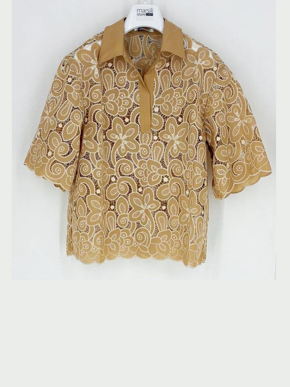 camicia con ricami 5747 BEIGE GLAMOROUS
