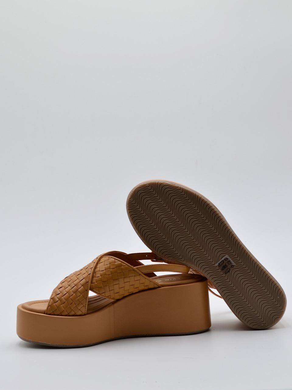 sandalo zeppa tomaio intrecciato B0902 GRANO ELVIO ZANON