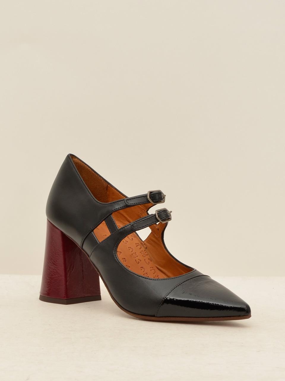 decollette con laccetto tacco bordeaux h 90 mm LUMILA NERO BORDEAUX CHIE MIHARA