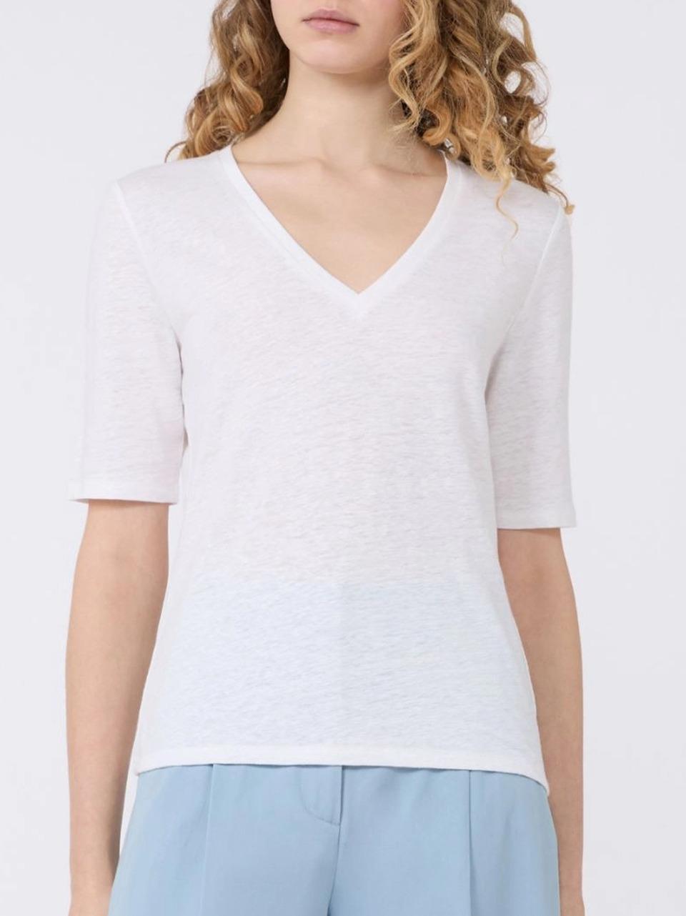 maglia scollo v con inserto in san gallo OPZIONE B WEEKEND by Max Mara