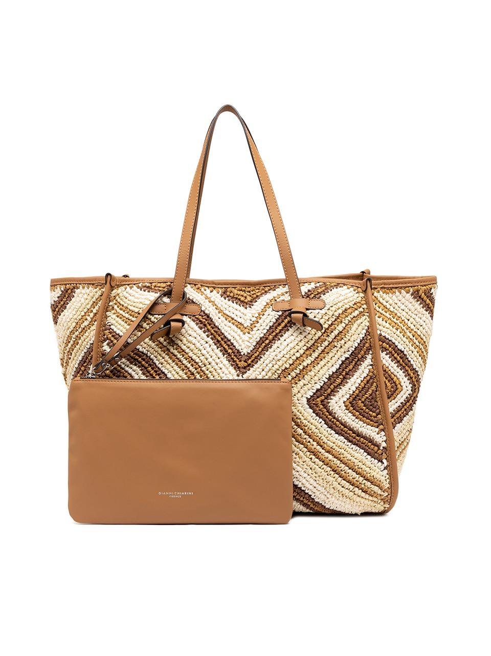 borsa matcella in paglia a telaio BS6850ESIR VARIANTE CUOIO MARCELLA CLUB by gianni chiarini