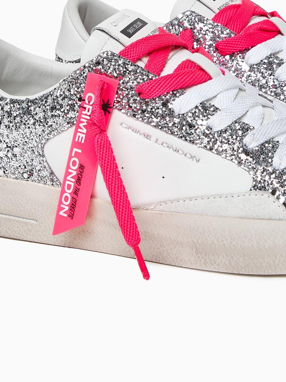 sneakers skate delux 27105 BIANCO\ARGENTO CRIME LONDON