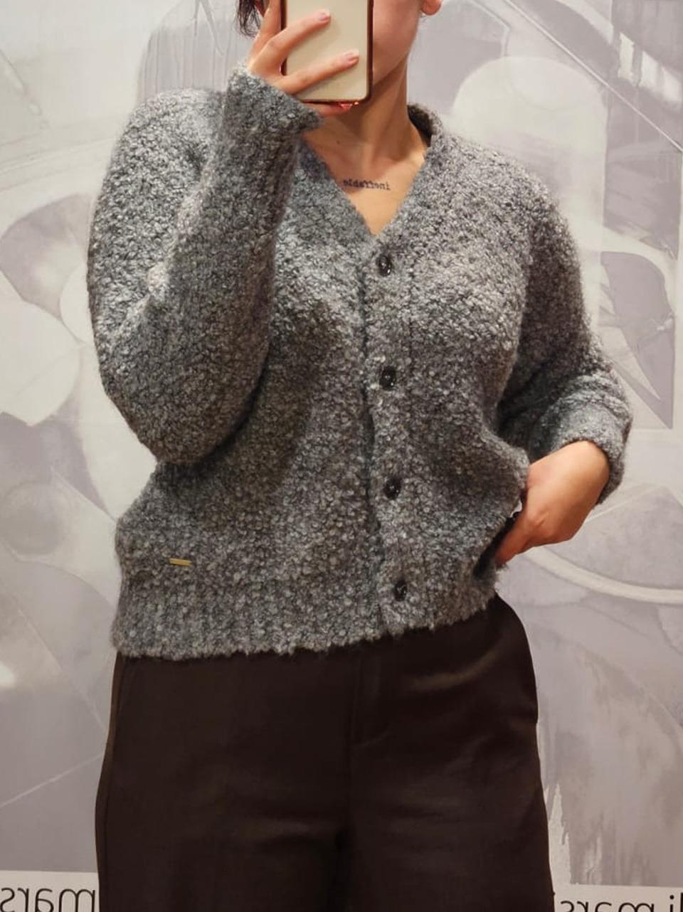 cardigan boucle CFWWKN2023 FRUF 5046 GREY WOOLRICH