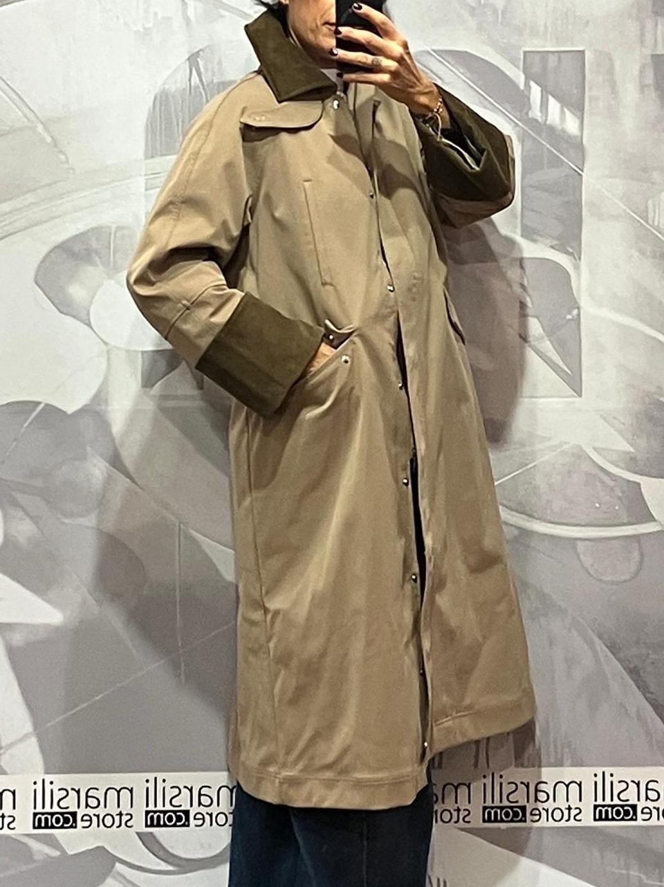 trench maxi gabardina puffy 9324 145 oof