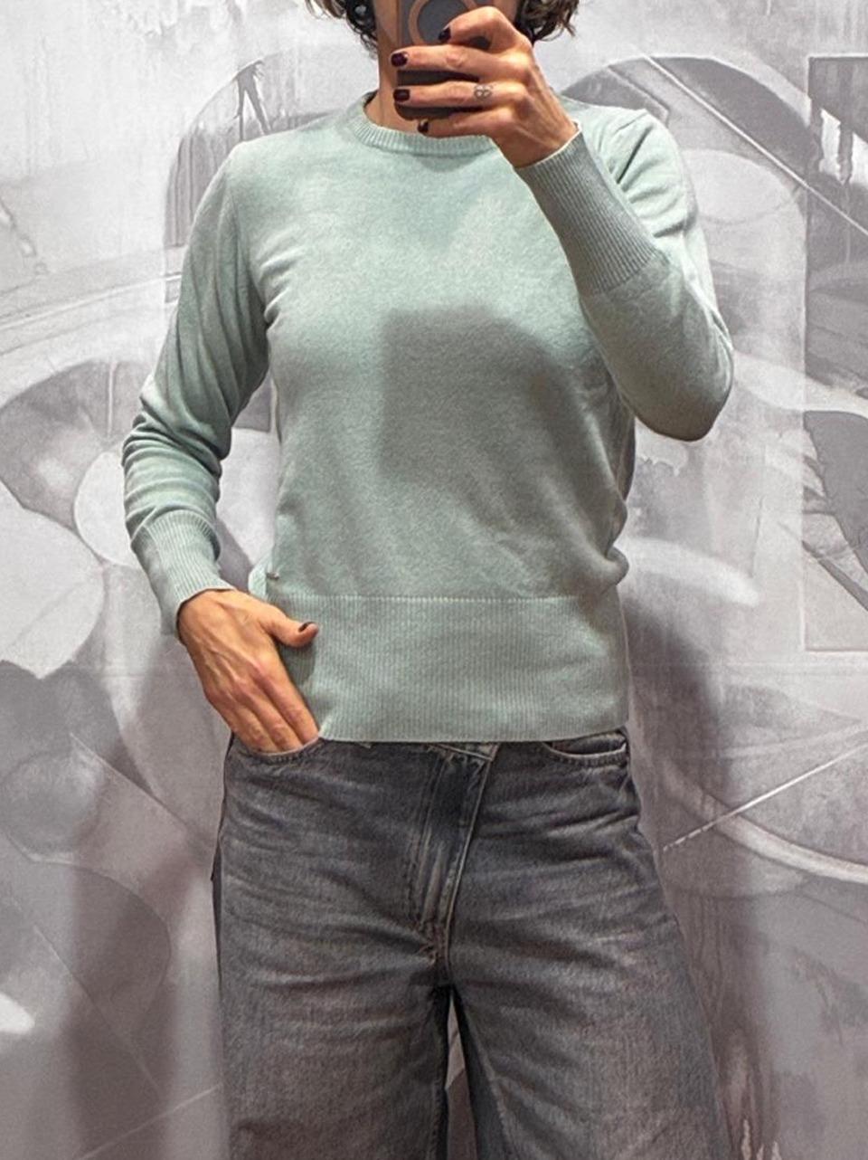 maglia slim CFWW KN2024 FRUF 5067 GREEN WOOLRICH