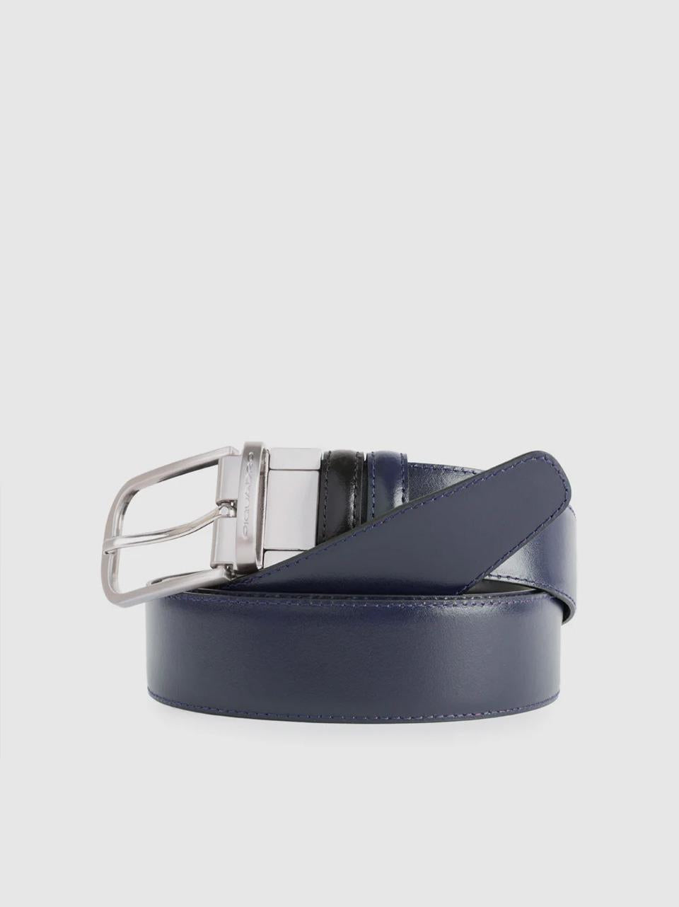 cintura reversibile impunturata CU3049C11 B\BLU PIQUADRO
