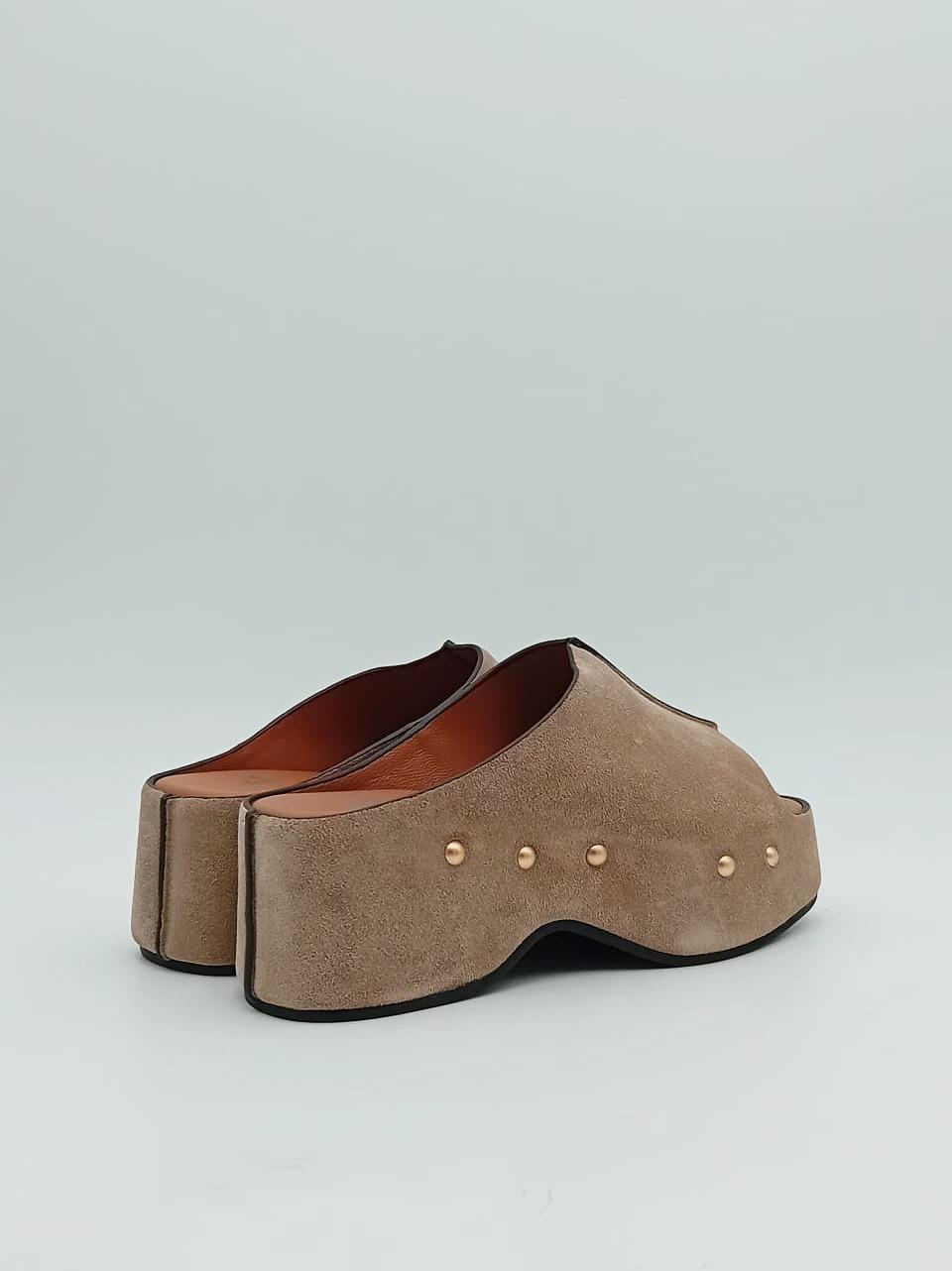 sabot spuntato zeppa h 50mm CAROLA G03 TAUPE miss olivia