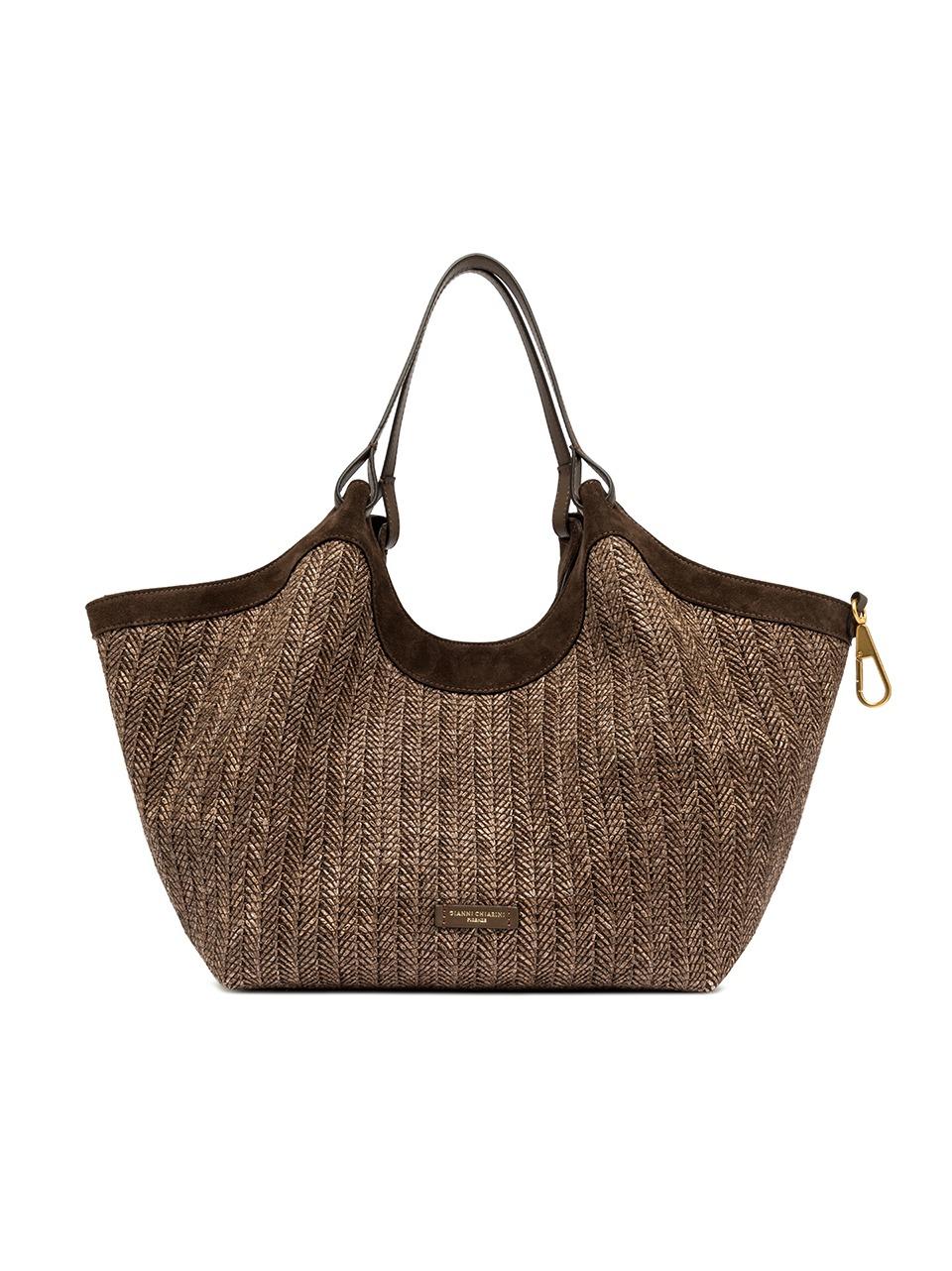shopping dua grande paglia spigata BS12340 CHOCO GIANNI CHIARINI