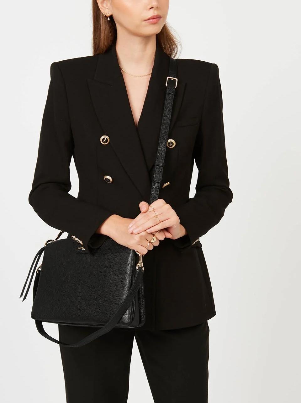 borsa 3 soffietti con tracolla 52974 NERO LANCASTER