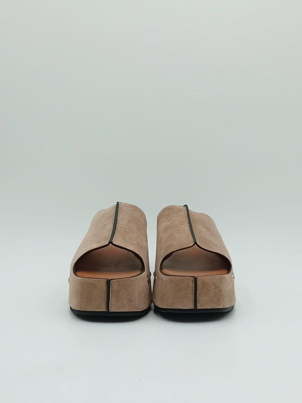 sabot spuntato zeppa h 50mm CAROLA G03 TAUPE miss olivia
