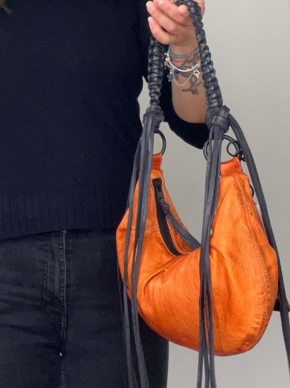 borsa gloss con frange asportabili BS8704 ARANCIO REHARD