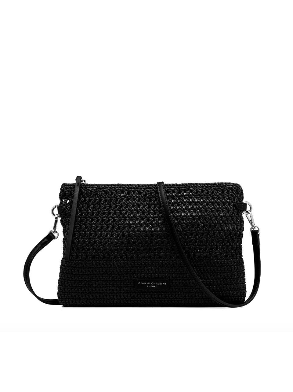 pochette tessuto uncinetto BS11580 NERO GIANNI CHIARINI