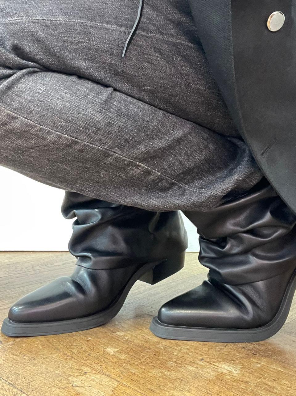 stivaletto crincle LOREN COMBO A NERO ASH