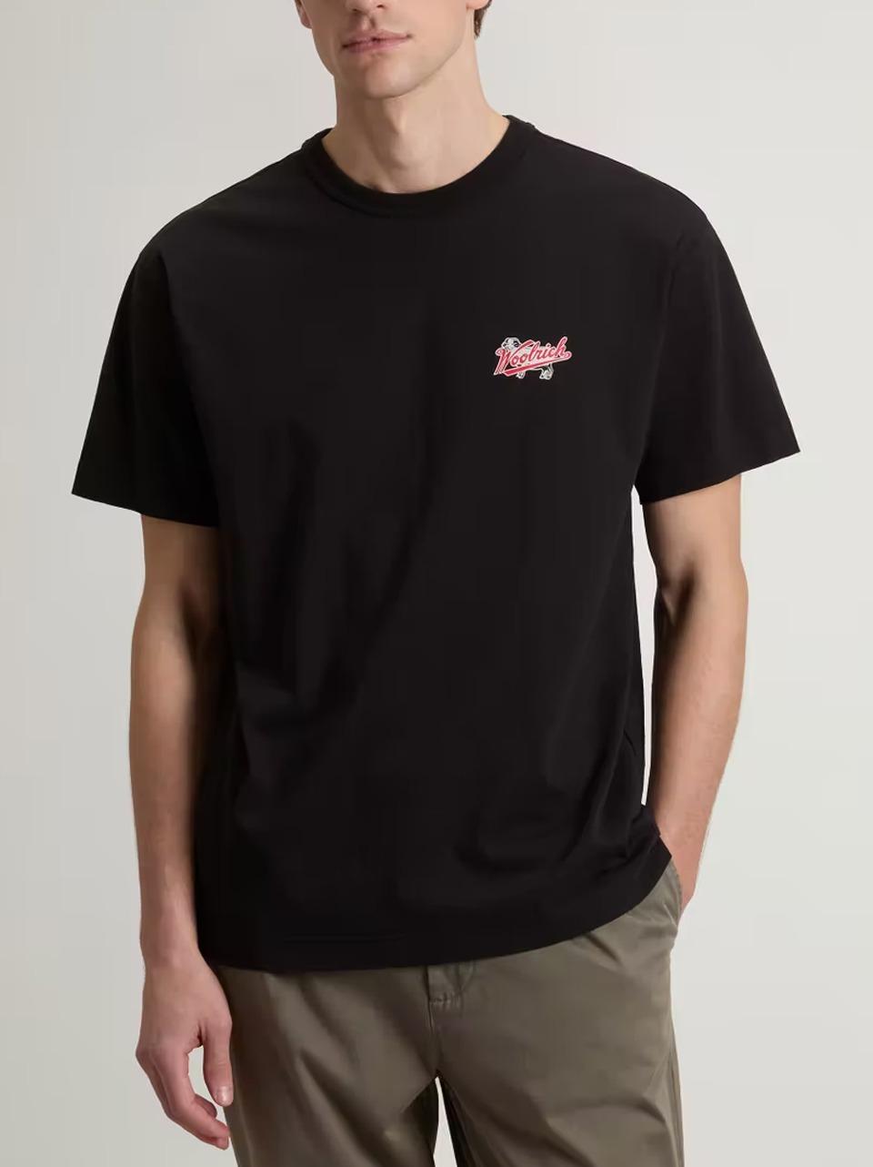 t shirt logo rosso TE2005UT5334 N WOOLRICH