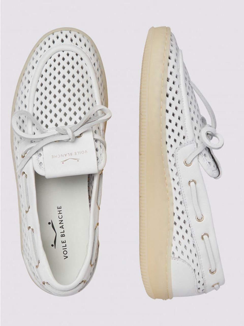 mocassino traforato OLIVA0N01 WHITE VOILE BLANCHE