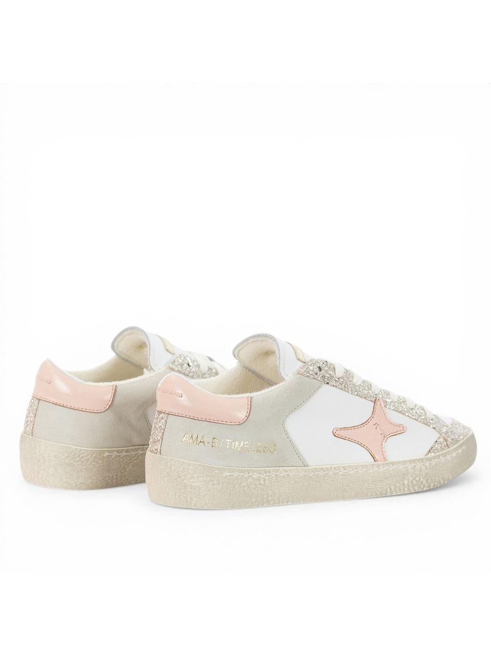 sneakers timeless 4602 BIANCO ROSA AMA brand