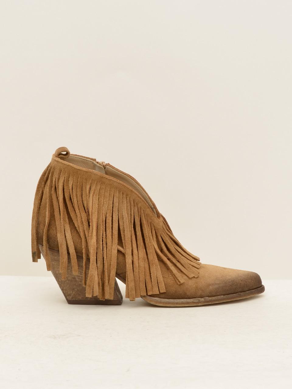 stivaletto con frangia E3984 CAMEL ELENA IACHI