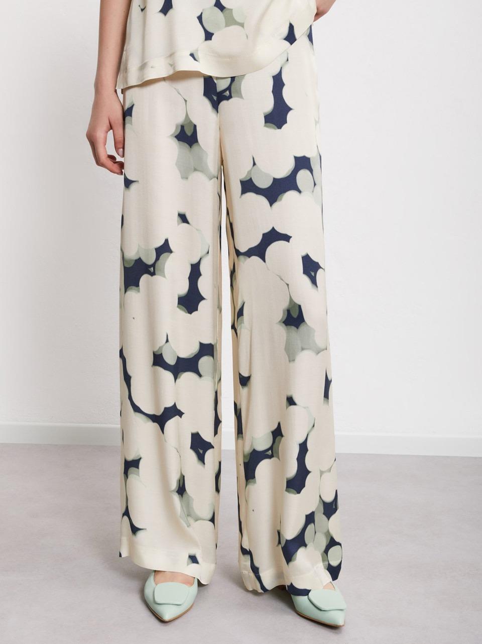 pantalone palazzo fantasia raso viscosa TP9838 LN ottod'ame