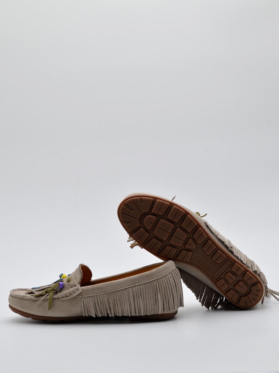 mocassino con frange 3599 GHIACCIO VITTORIA MENGONI