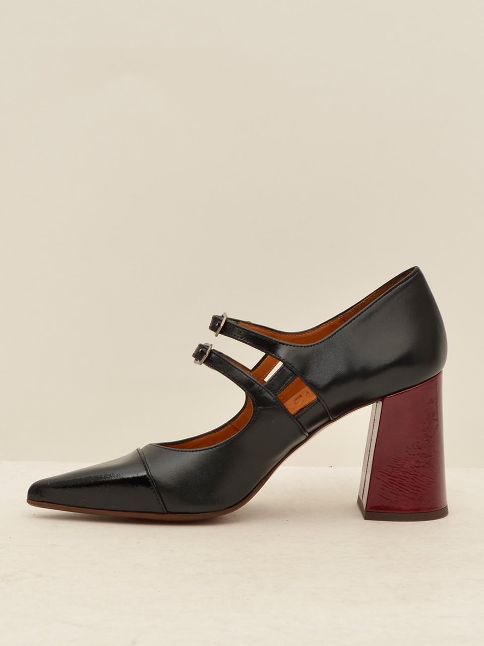 decollette con laccetto tacco bordeaux h 90 mm LUMILA NERO BORDEAUX CHIE MIHARA