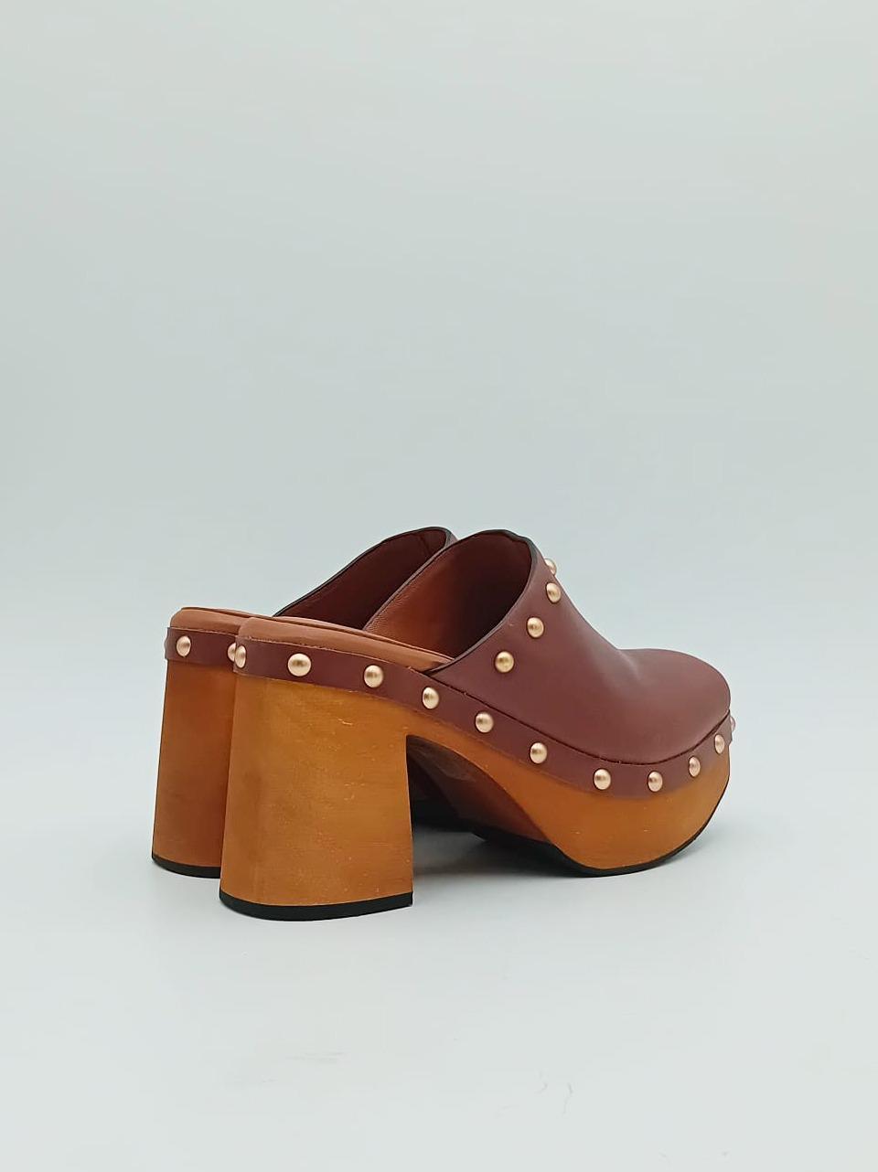 sabot monoblocco borchiato EVAG01 COFFE miss olivia