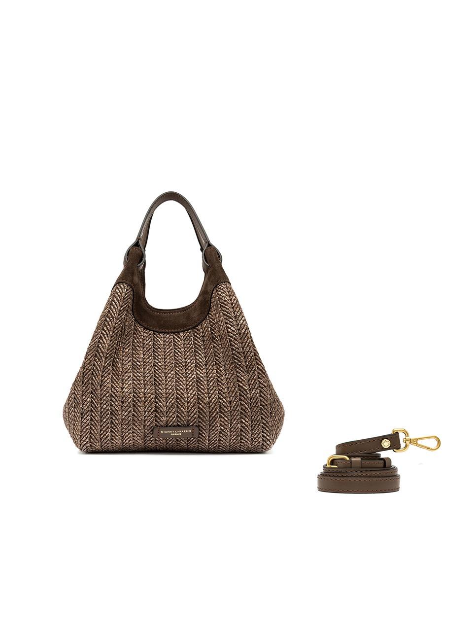 shopping dua media paglia spigata BS12339 CHOCO GIANNI CHIARINI