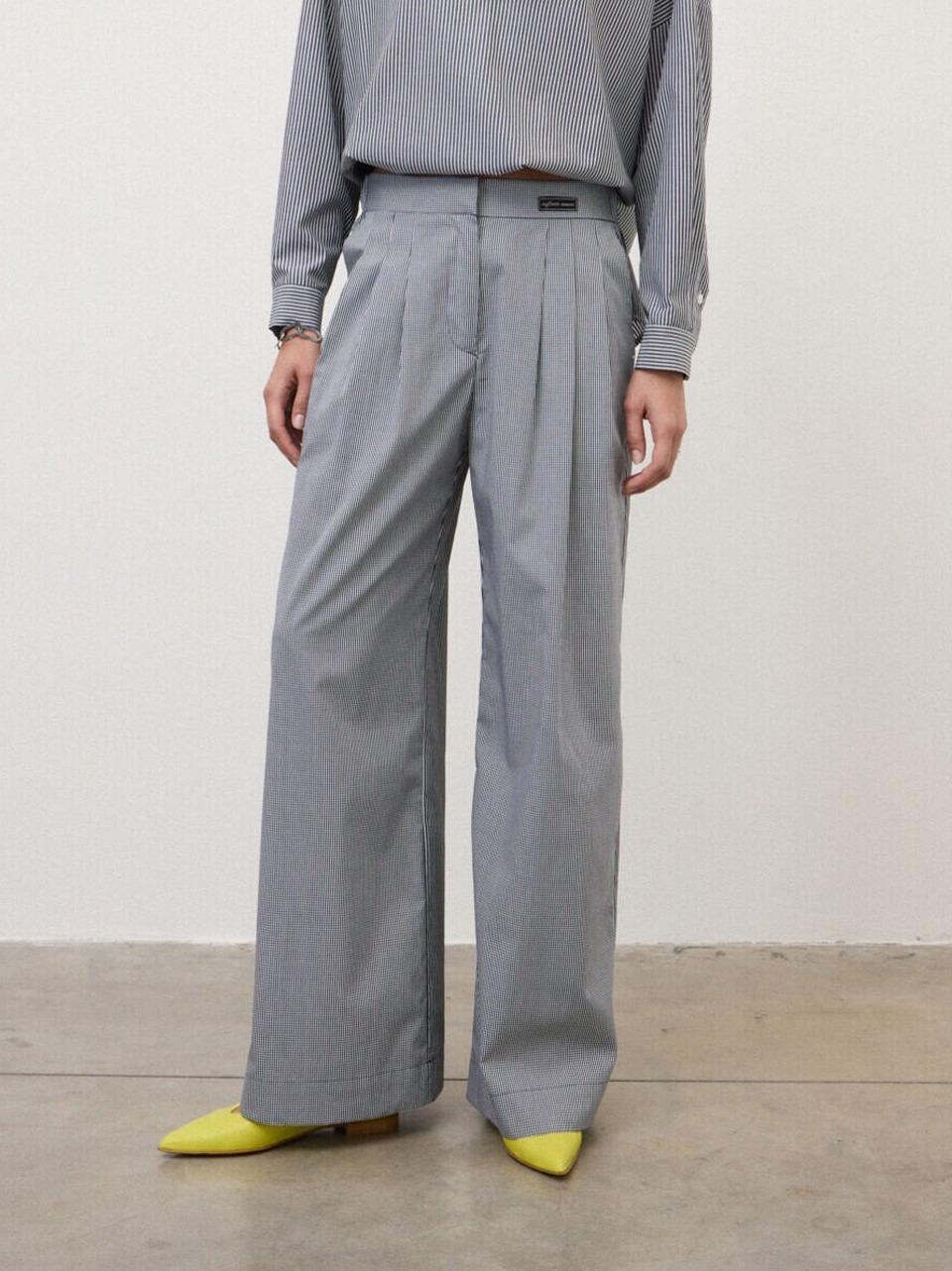 pantalone a palazzo CZC DP9994 BN ottod'ame