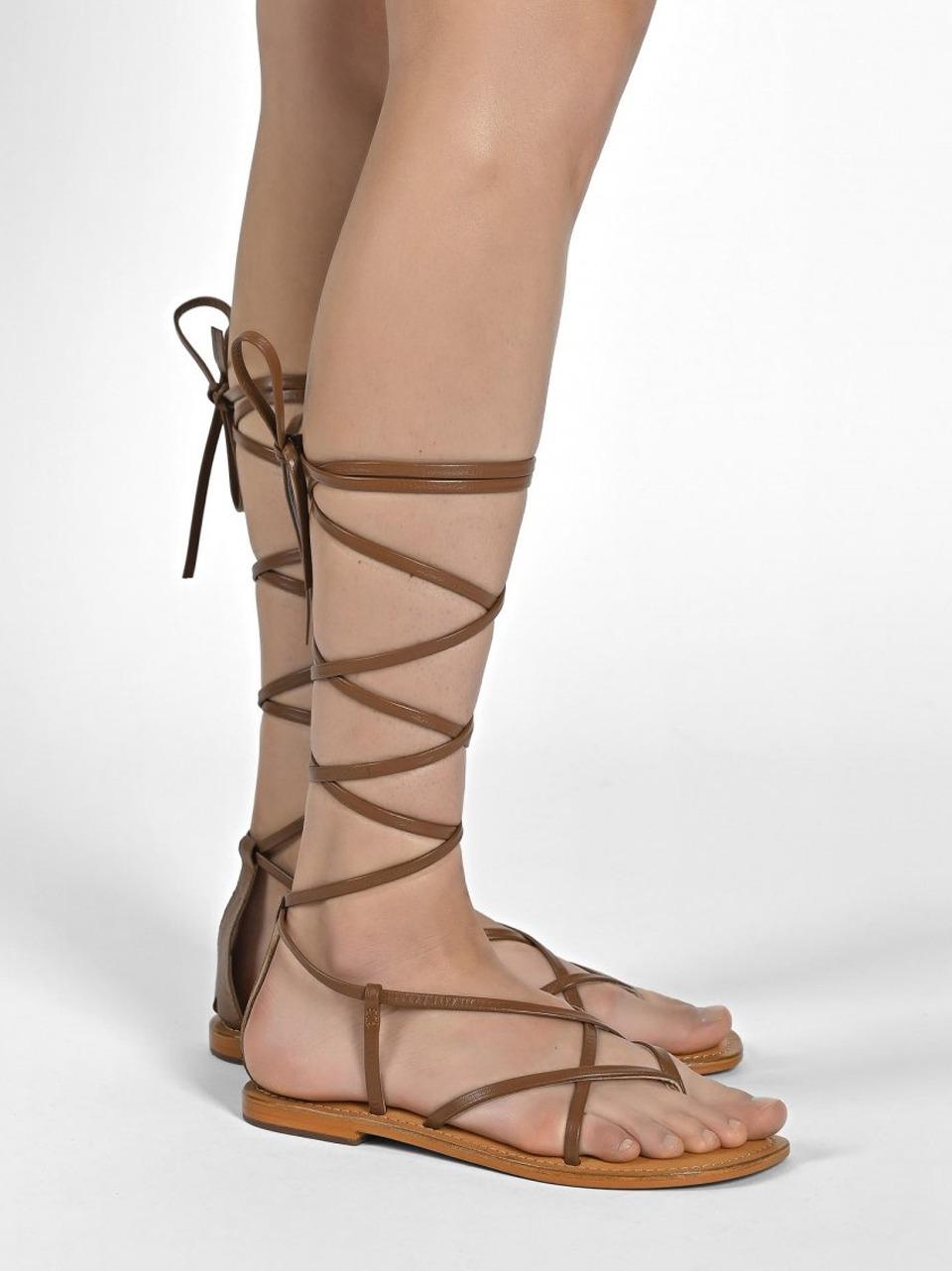 sandalo flat infradito alla schiava R2250002 TAN CB FUSION