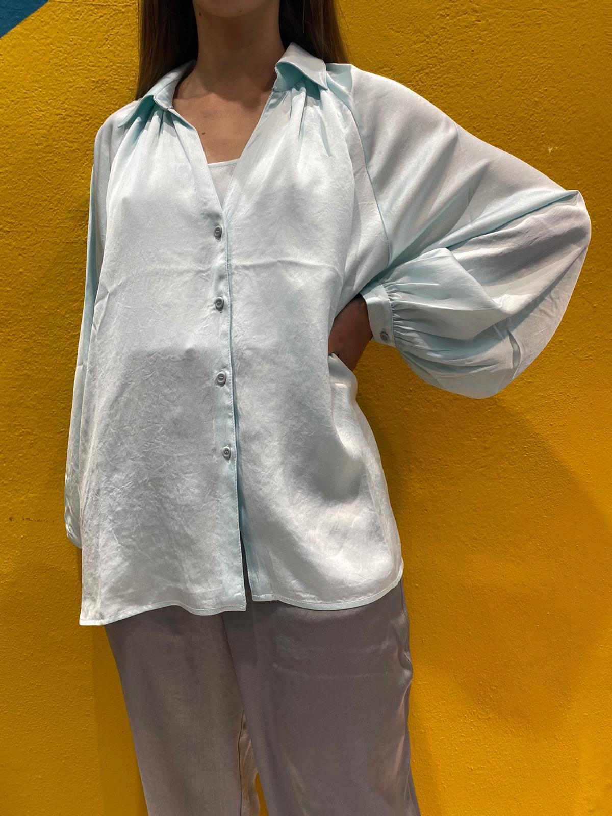 camicia over effetto raso WID06DE22 BB american vintage