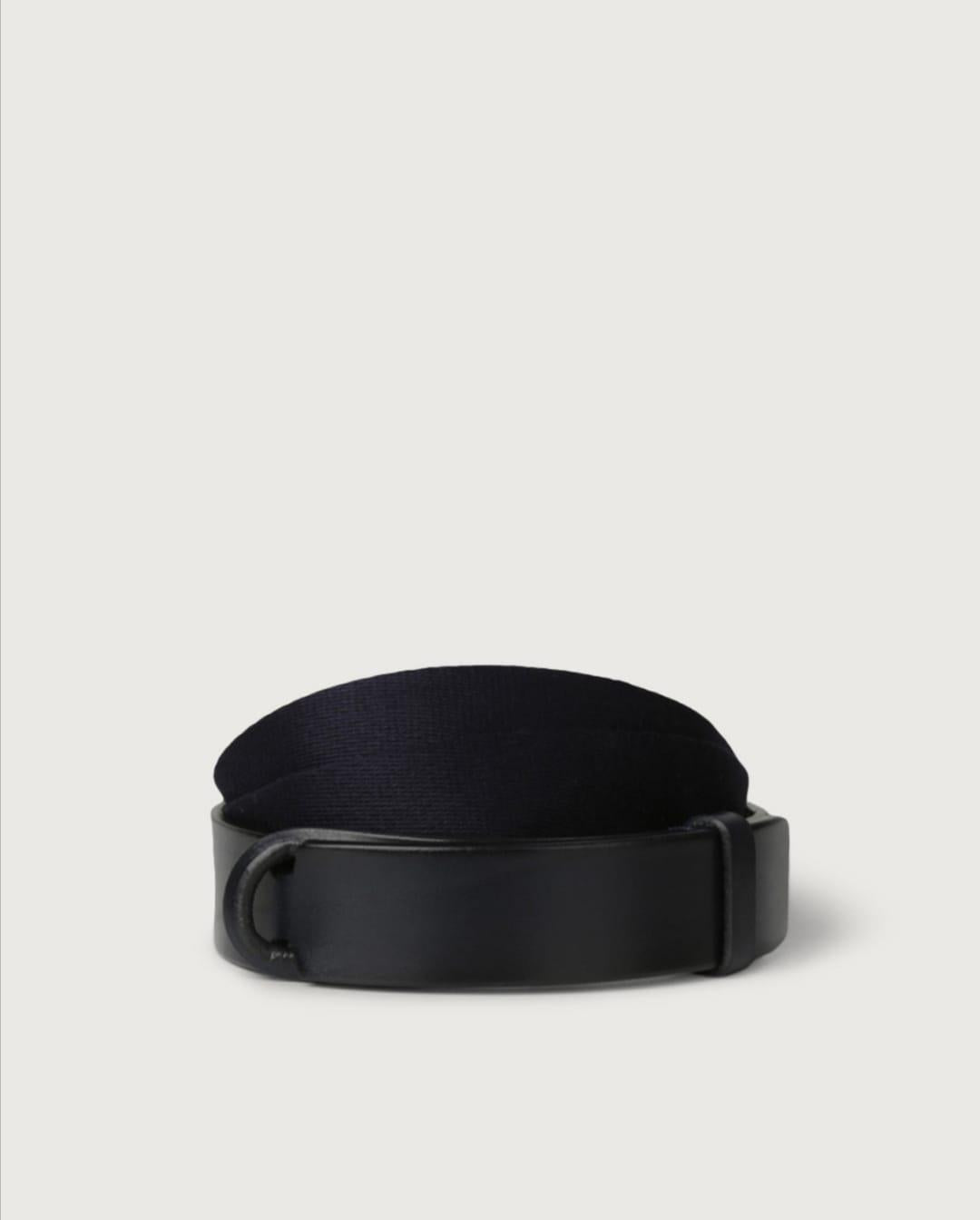 cintura nobuckle pelle e tessuto NB0001 BULBLU ORCIANI NOBUCKLE