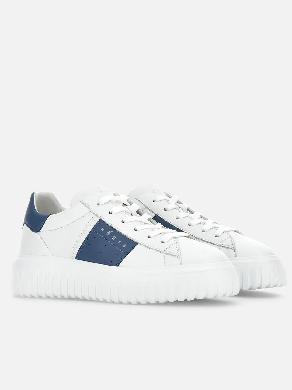 sneakers H-Stripes con banda HXM6450FO70LE9144T BIANCO AVIO HOGAN