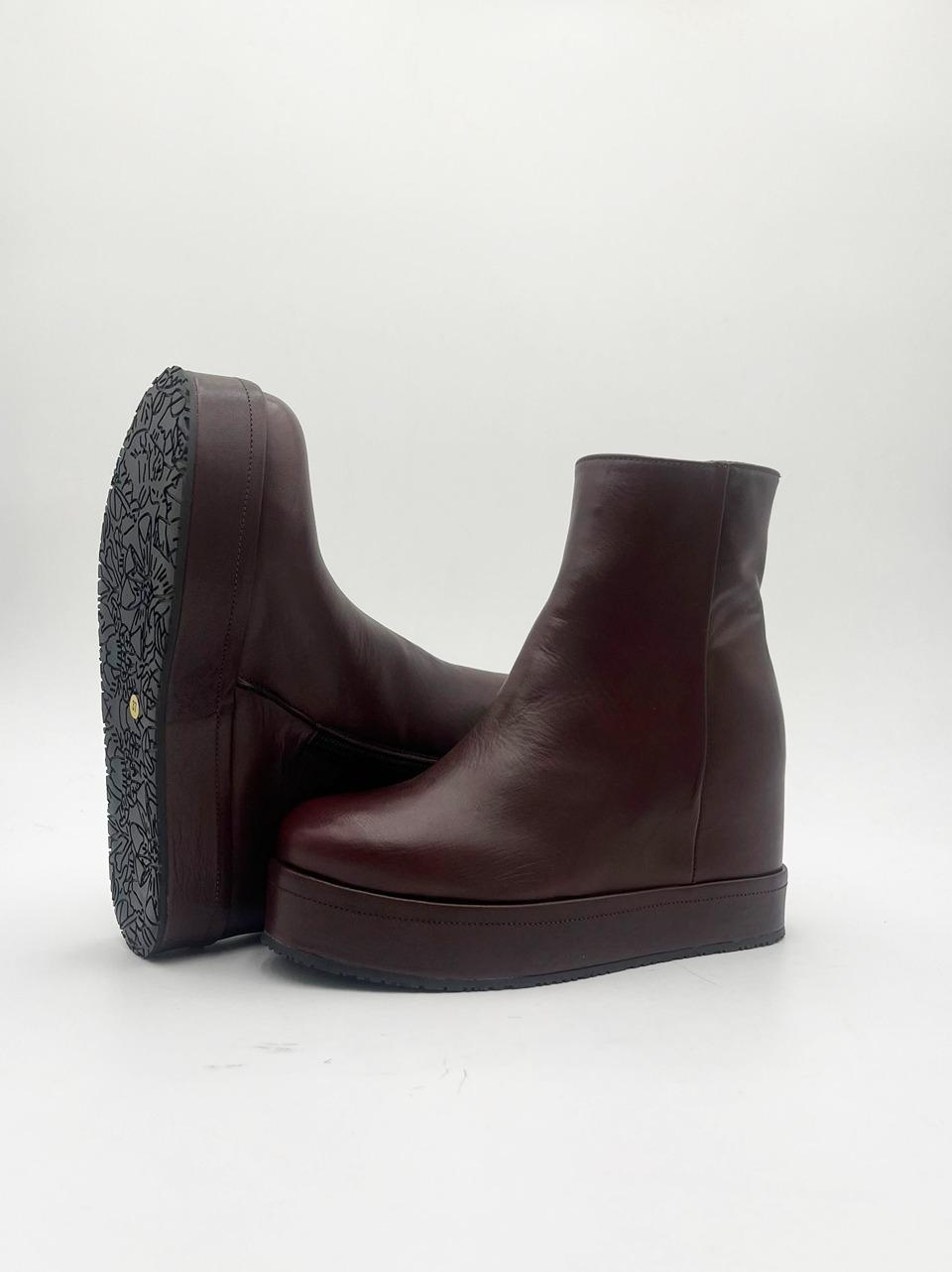 stivaletto con zip e zeppa interna con fondo fasciato DI25-185 BORDEAUX MICHAEL DASS
