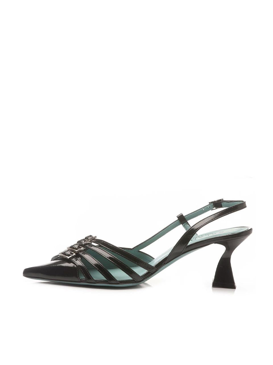 chenel con fibbie tacco 40mm PEPA NERO DELAIA
