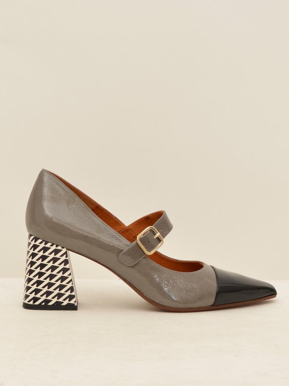 decollette con laccettooptical h 80 mm AUZA GRIGIO\NERO CHIE MIHARA