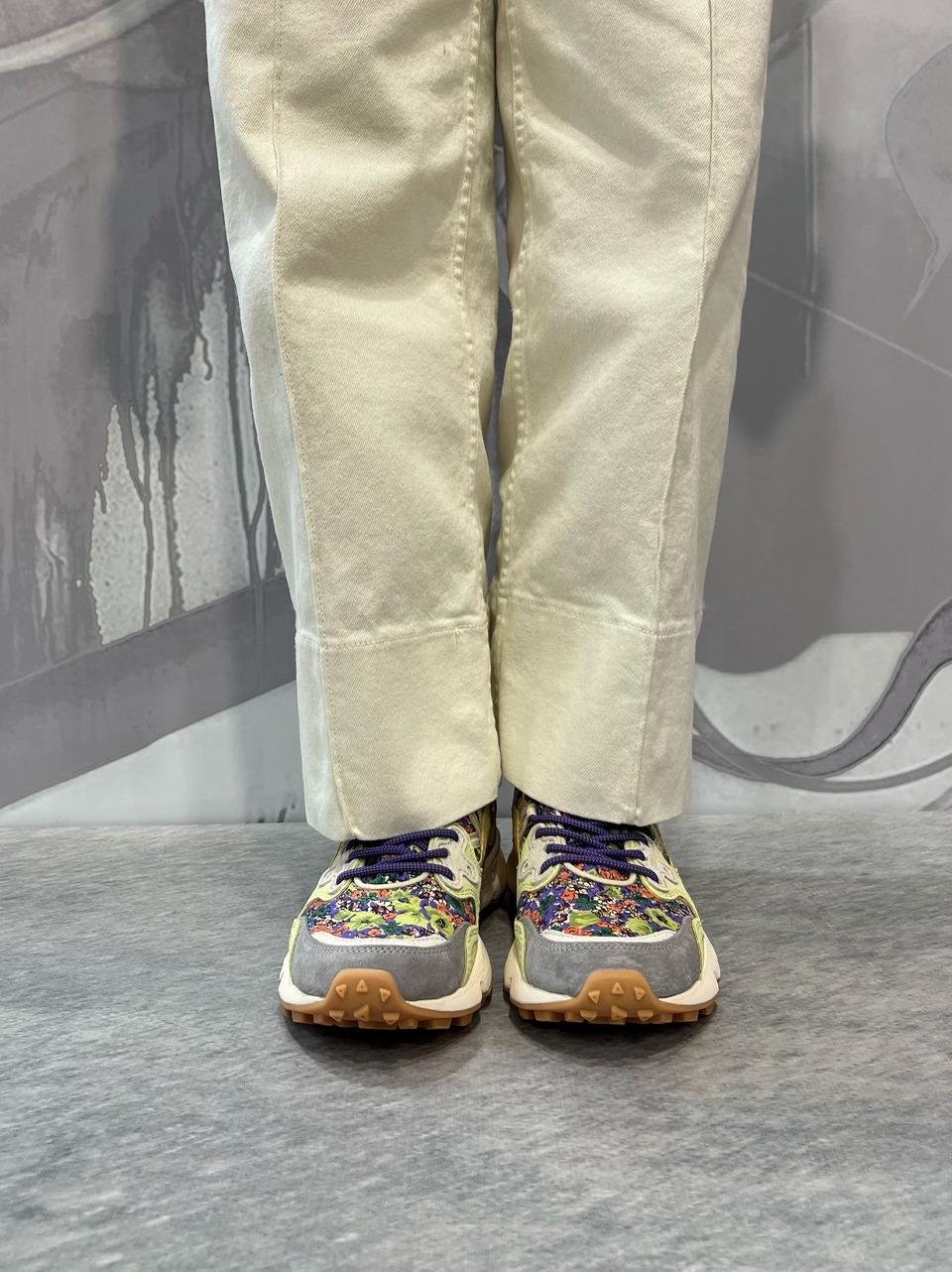 sneakers yamano3 floreale YAMANO31B64 LIME FLOWER MOUNTAIN