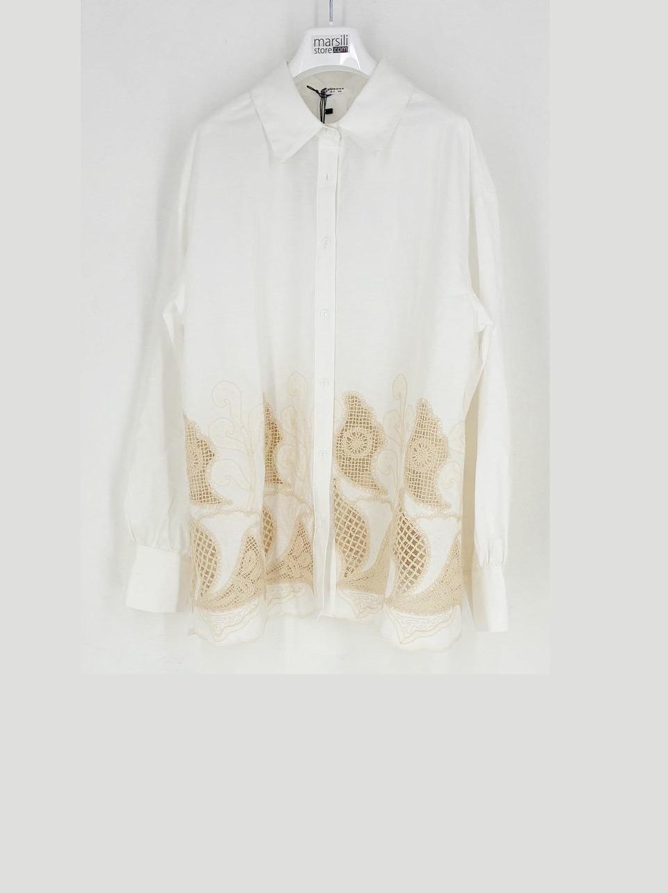 camicia over con ricamo LADY SCHIRT PANNA GLAMOROUS