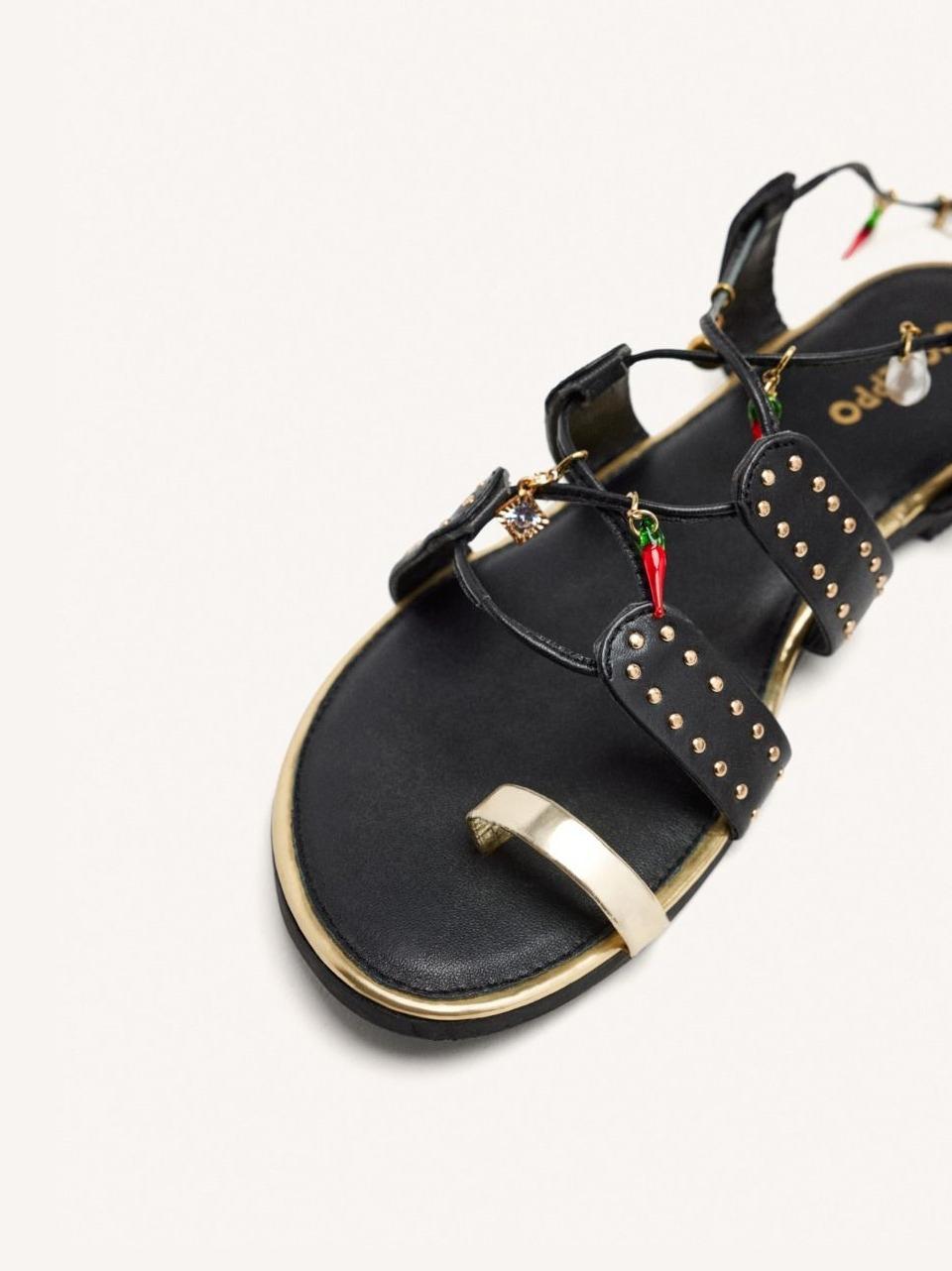 sandalo flat con laccio alla caviglia IONE NERO GIOSEPPO